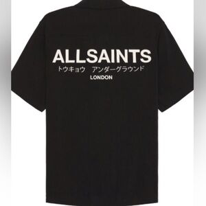 All Saints Army Green Button-down short sleeve Shirt. Size Medium